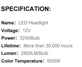 자동차/Headlamps 자동 예비 품목 H1 LED 헤드라이트 32W 2800LM 6000K 백색